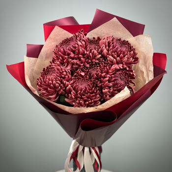 Букет из 7 хризантем Капучино