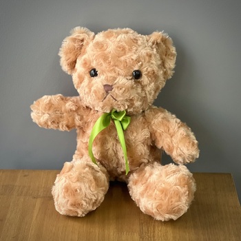 Медведь 40 см с лентой (цвет светло-коричневый)