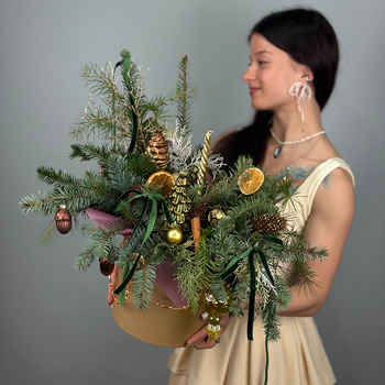 Цветы в коробке Магия зимнего вечера