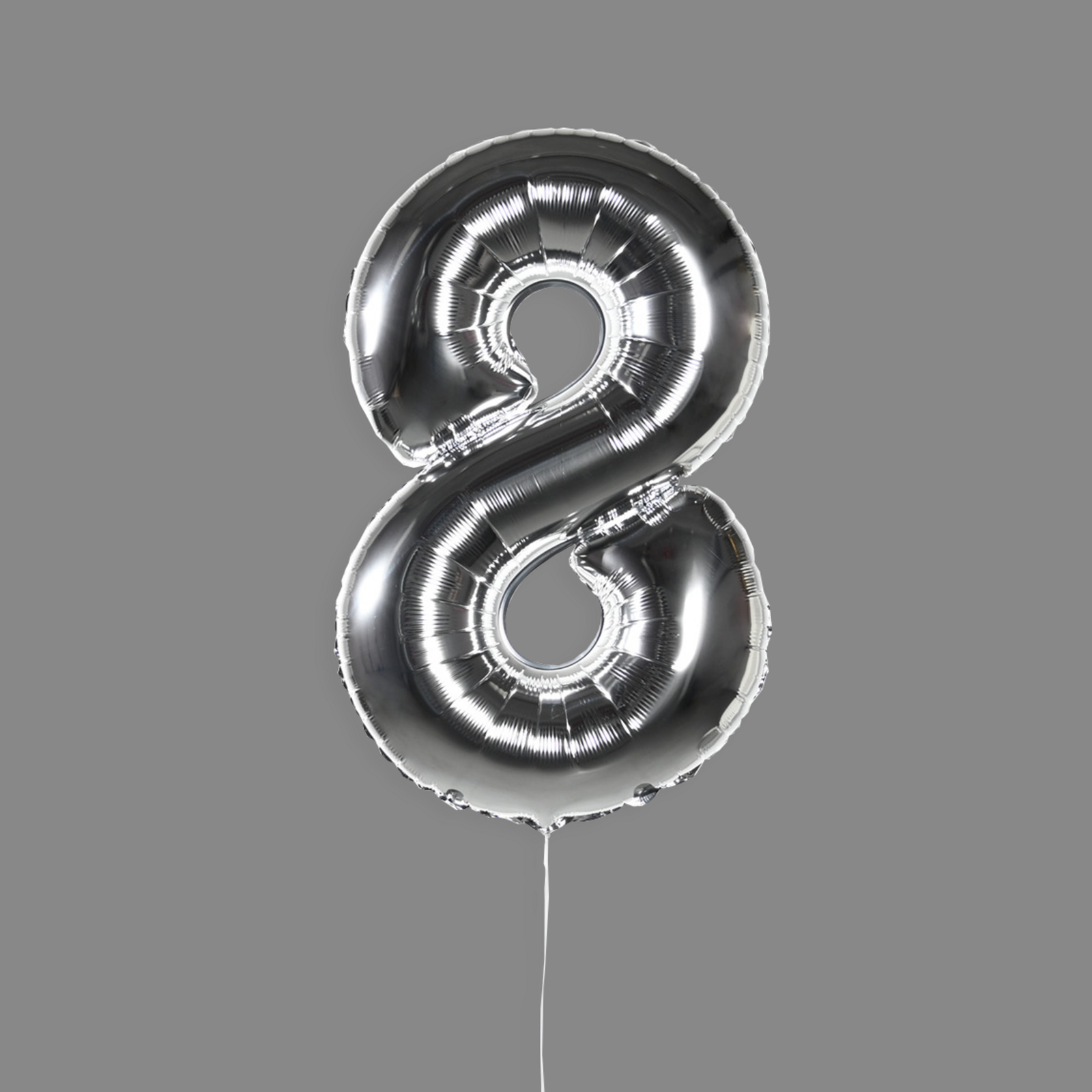 Шар фольгированный серебро "8"