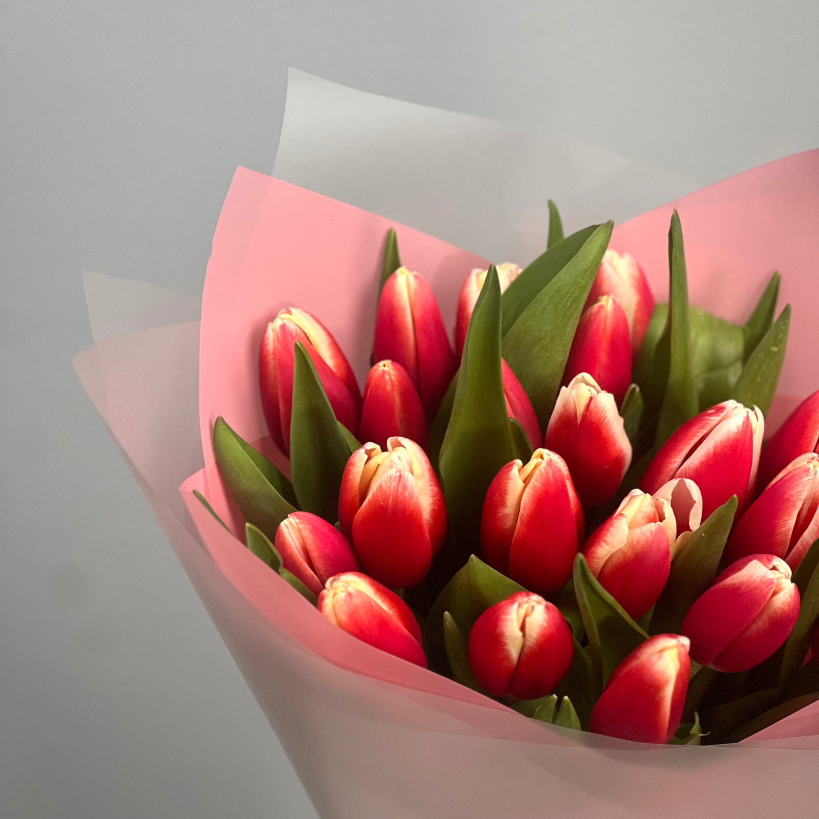 Букет из 21 красных тюльпанов