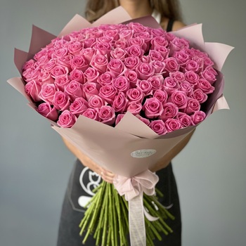 Букет из 151 розовой розы 70 см
