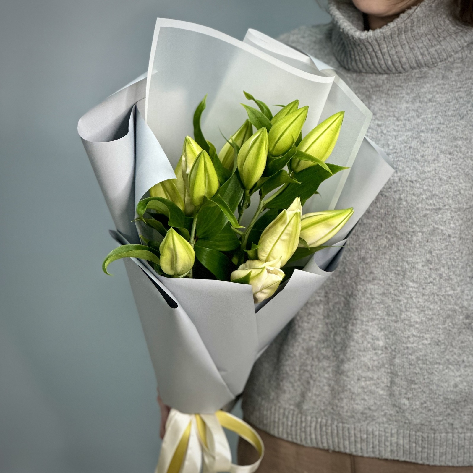 Букет из 3 белых лилий