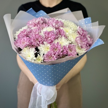 Букет из 11 нежных кустовых хризантем