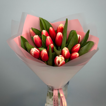 Букет из 15 красных тюльпанов