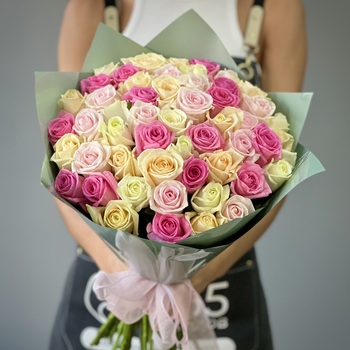 Букет из 101 нежной розы 60 см